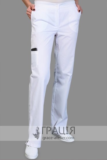 Белые женские медицинские брюки Сакура, 38