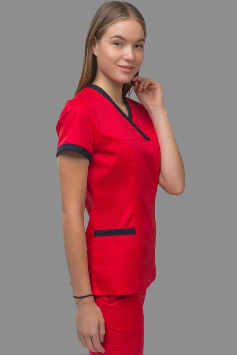 Стрейчевый хирургический костюм Бриджит, красный (302), 38