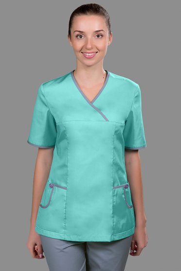 Хирургический женский костюм Анжелика, аквамарин (011), 38